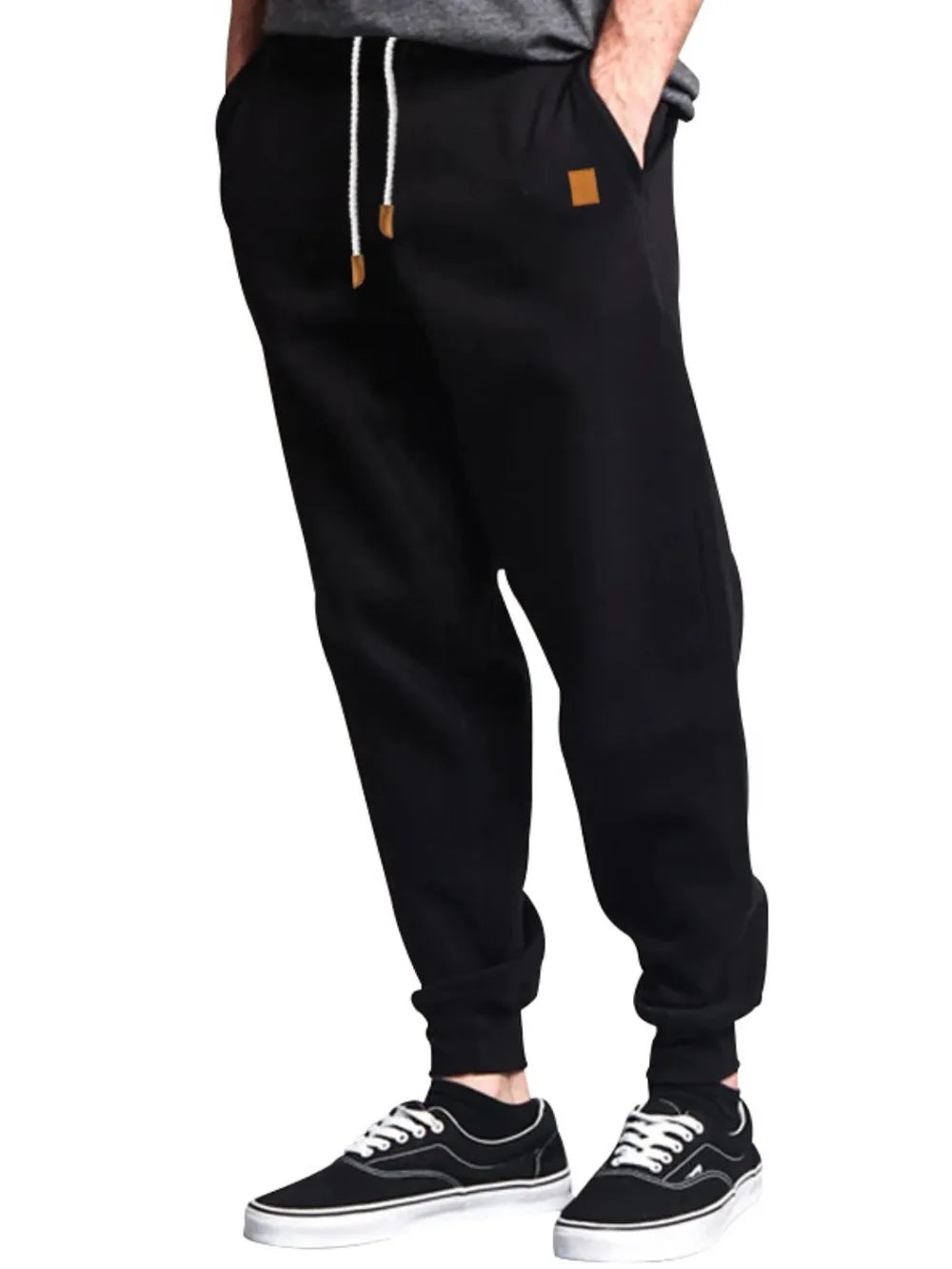 Men's Full Size Drawstring Pants Plus Size Black