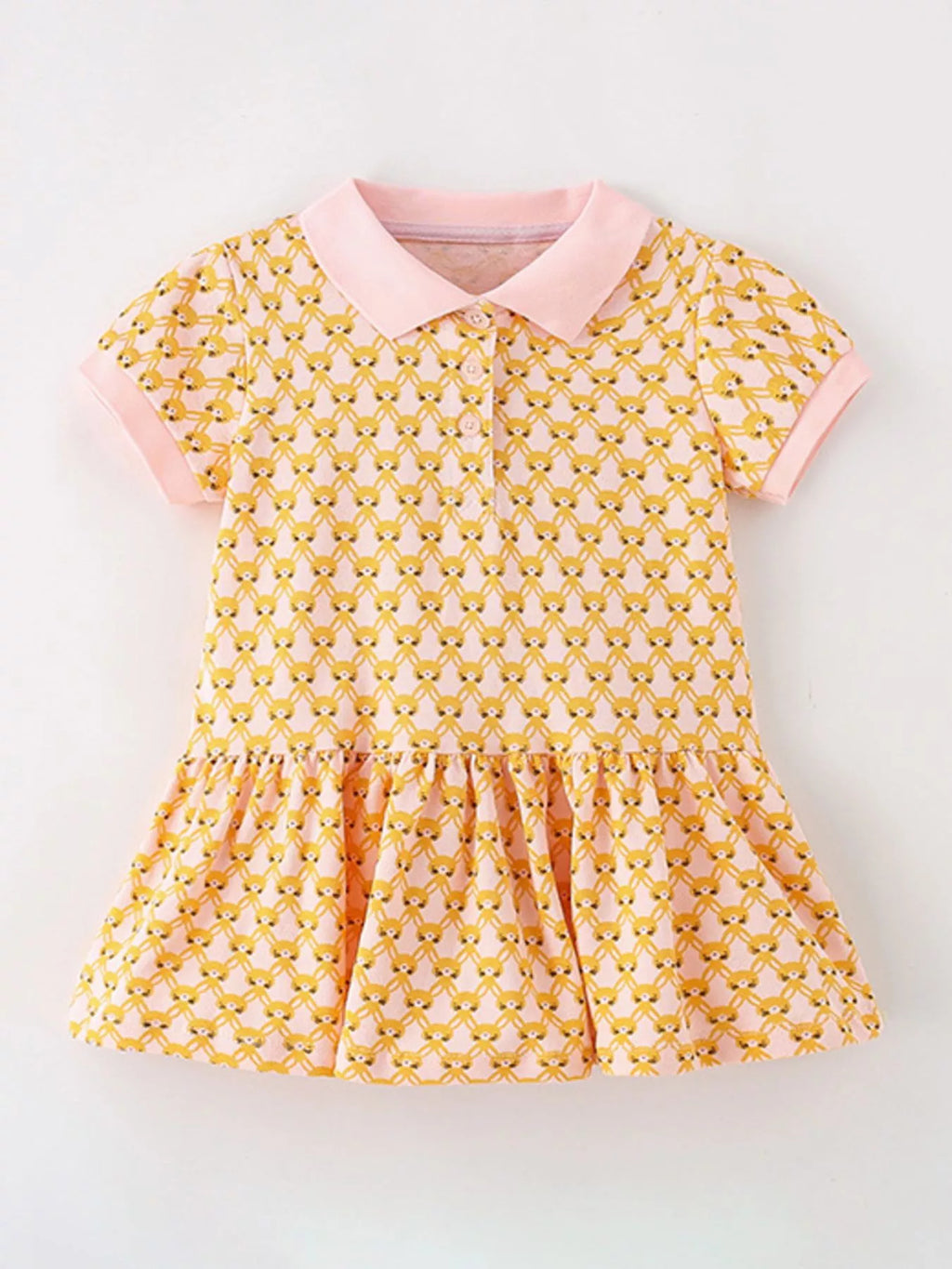 women's children's polo collar short sleeve dress - product showcase