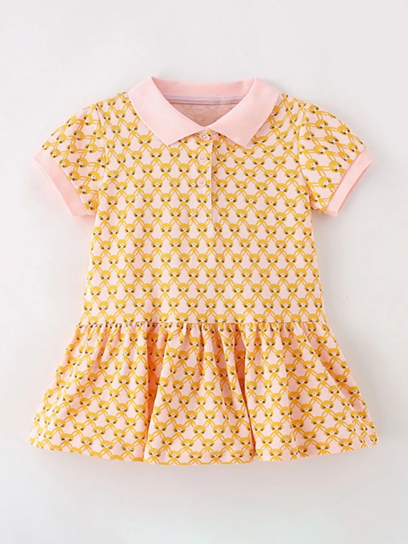 women's children's polo collar short sleeve dress - product showcase
