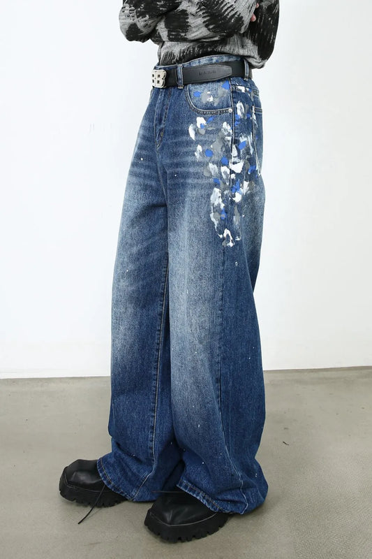 Men's Paint Wide Leg Jeans