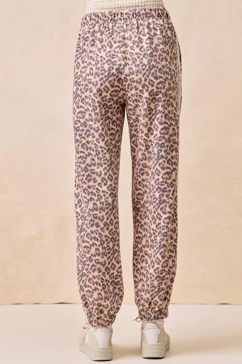 women's bibi side lines leopard track pants - extra view