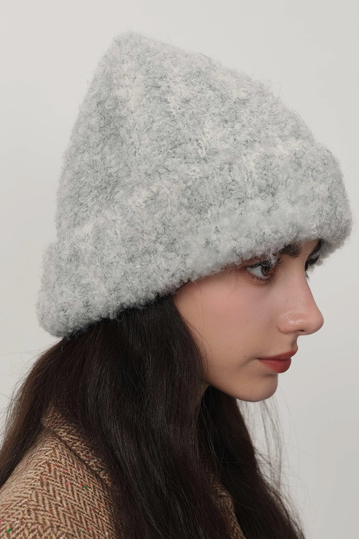 Solid Color Thermal Knit Hat Gray One Size