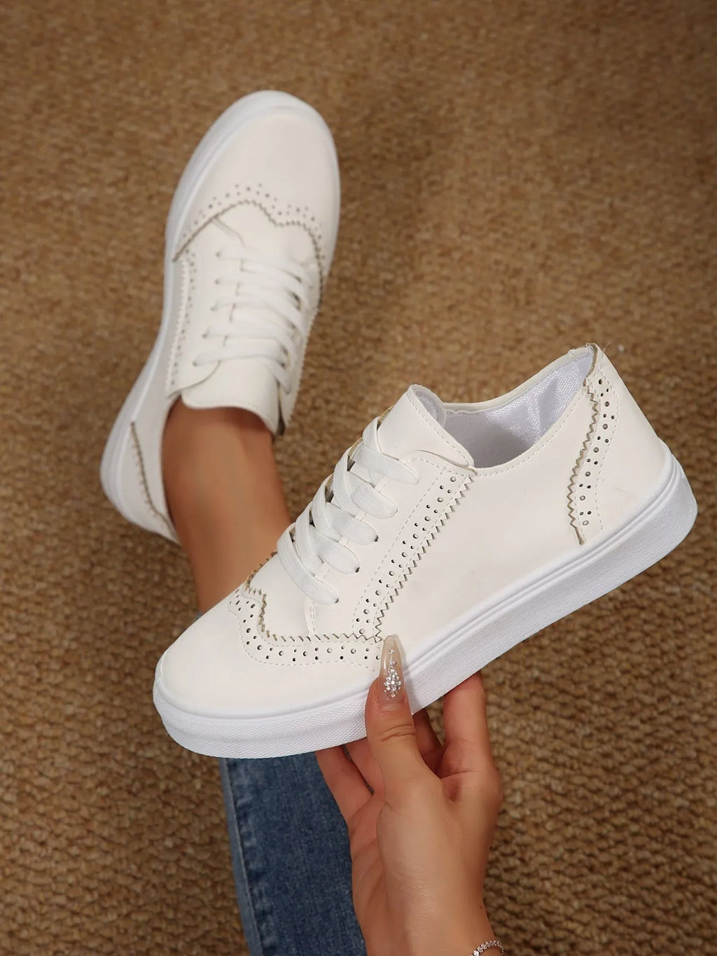 women's lace up round toe platform sneakers - product detail