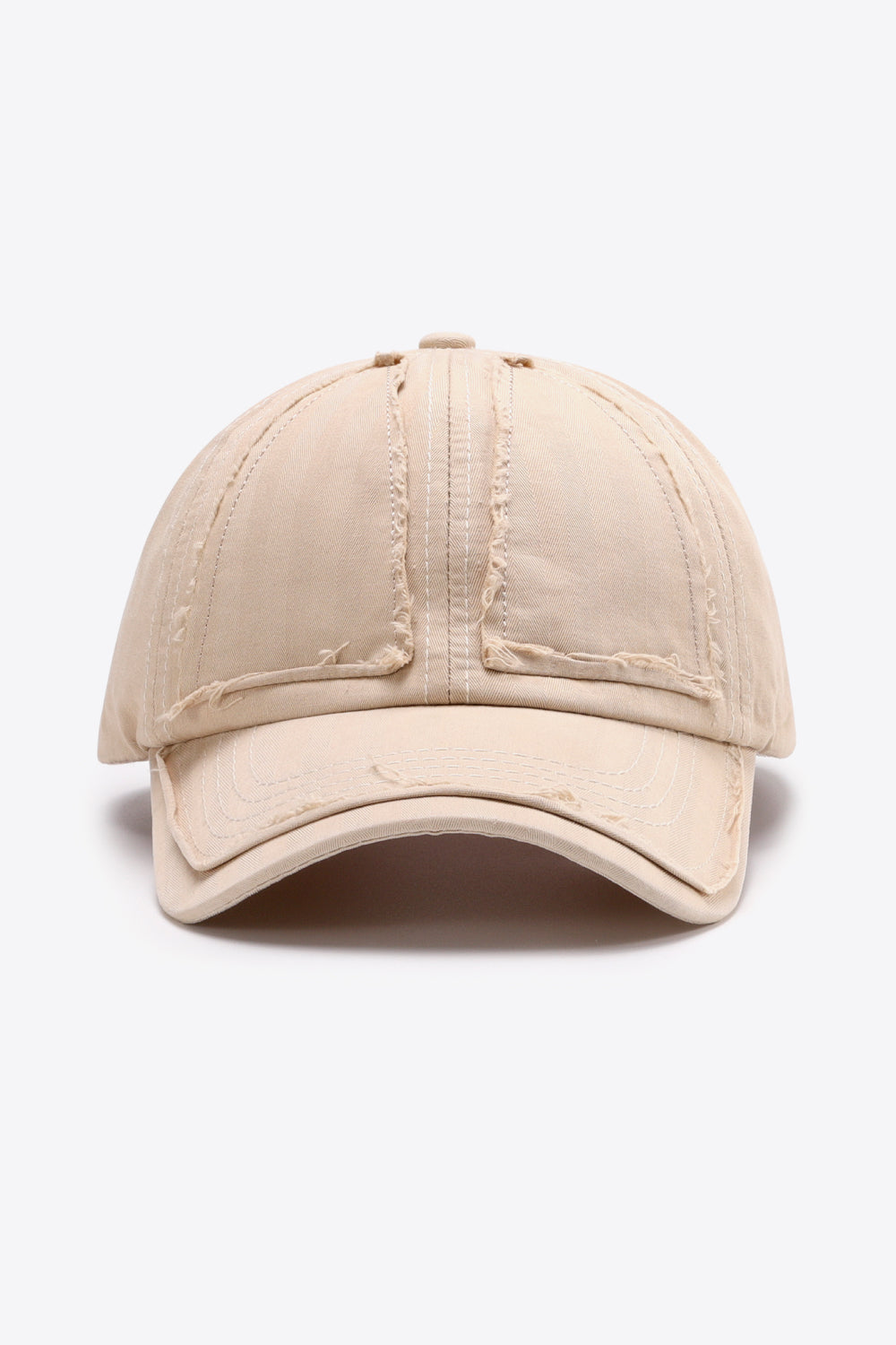 Distressed Adjustable Baseball Cap Cream One Size