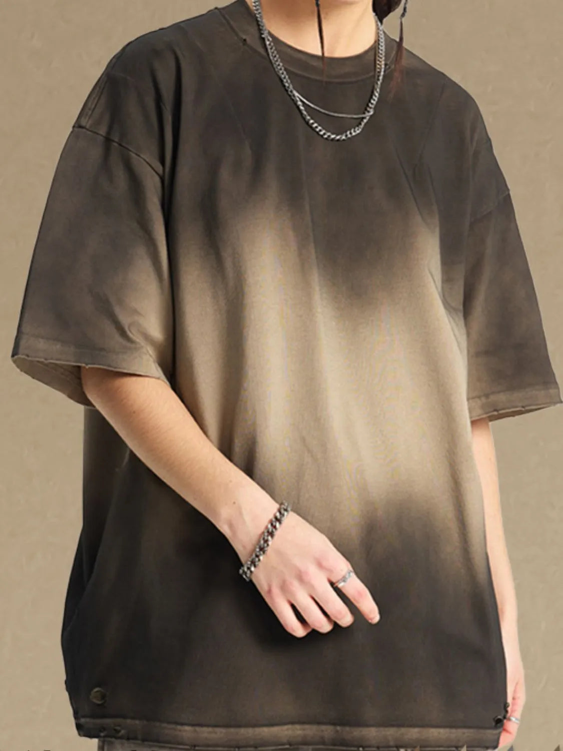 Men's Gradient Round Neck Half Sleeve T-Shirt