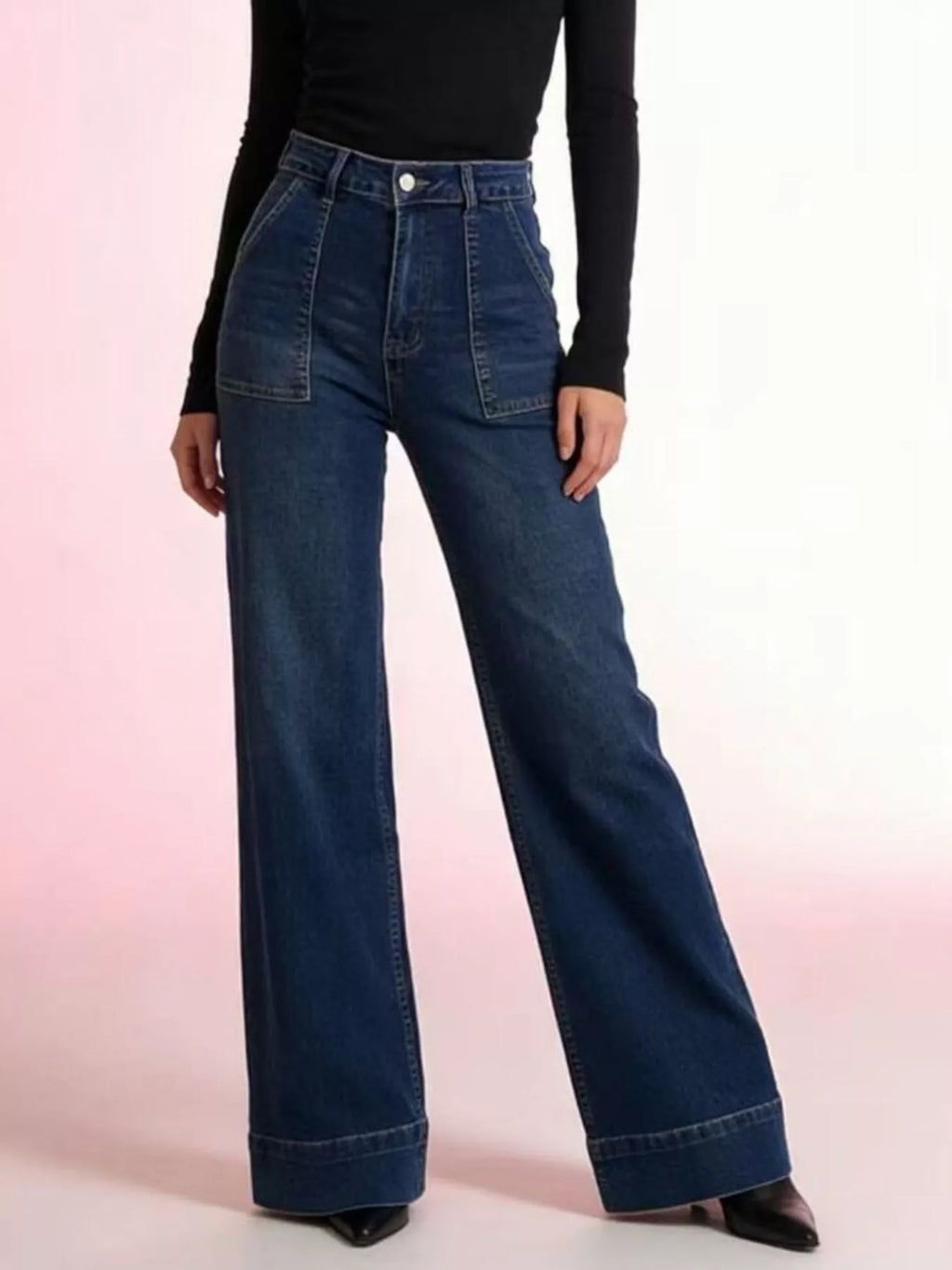women's high-waisted flare leg jeans - styling option