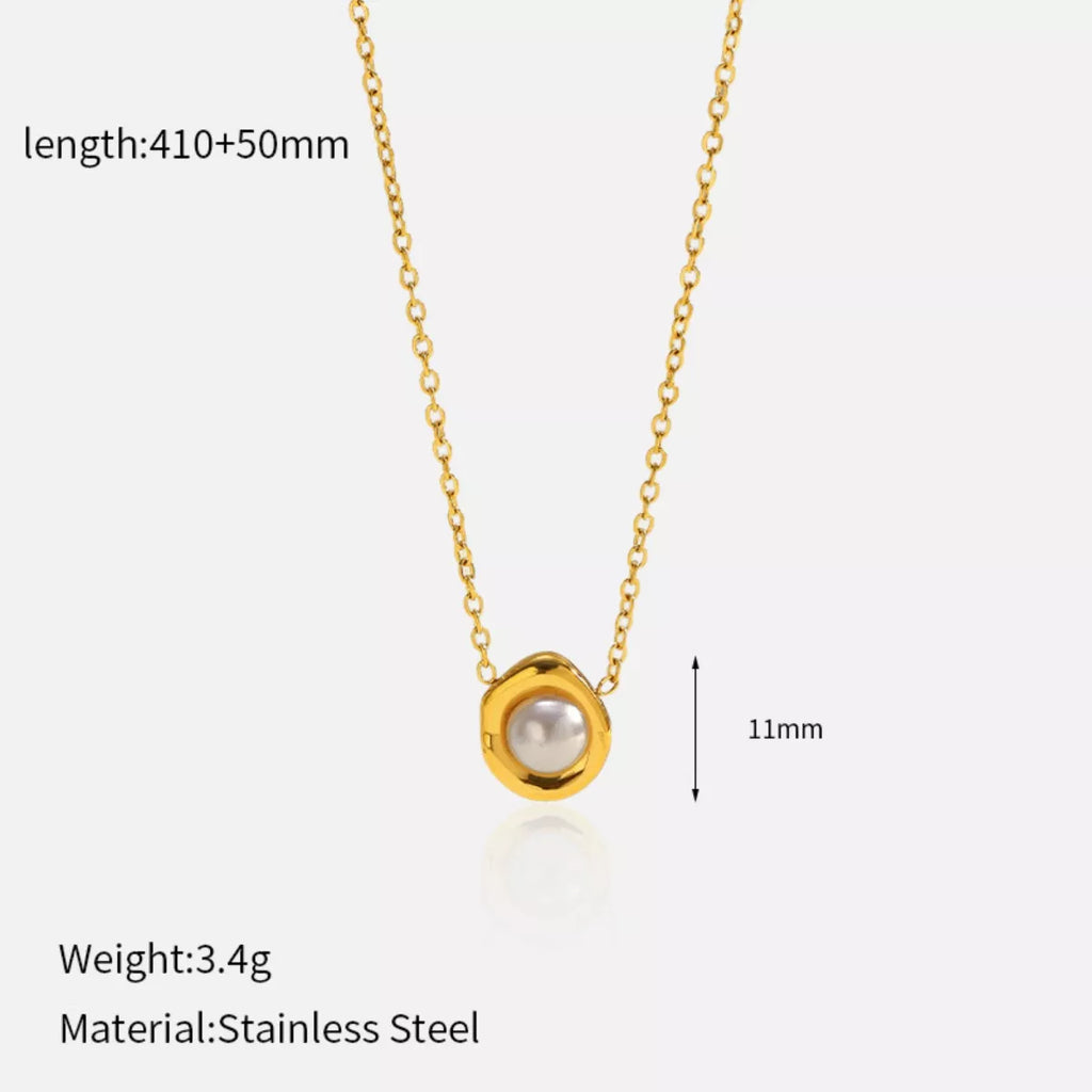 women's 18k gold-plated pearl necklace - extra view