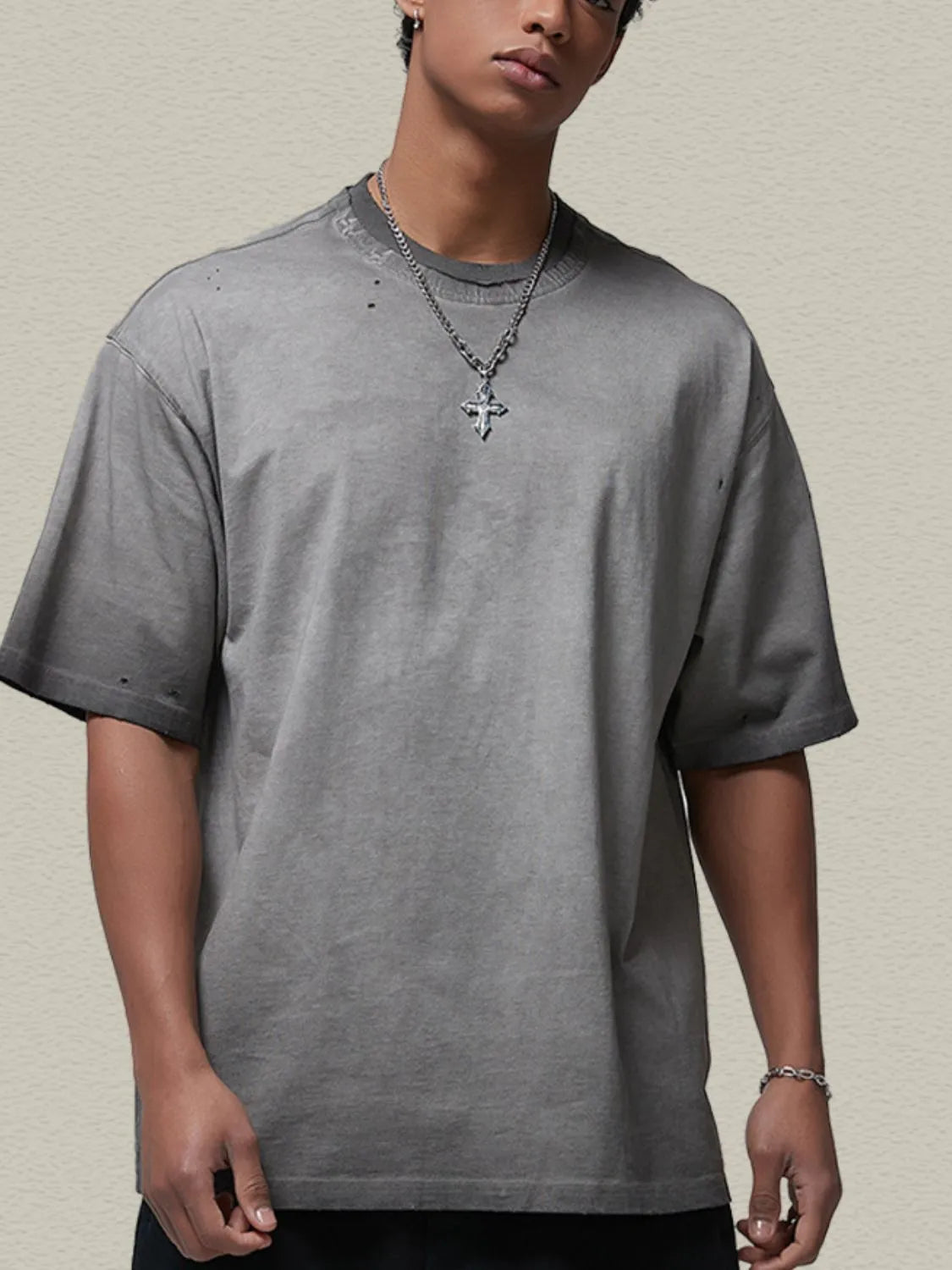men's round neck half sleeve t-shirt men’s casual tee