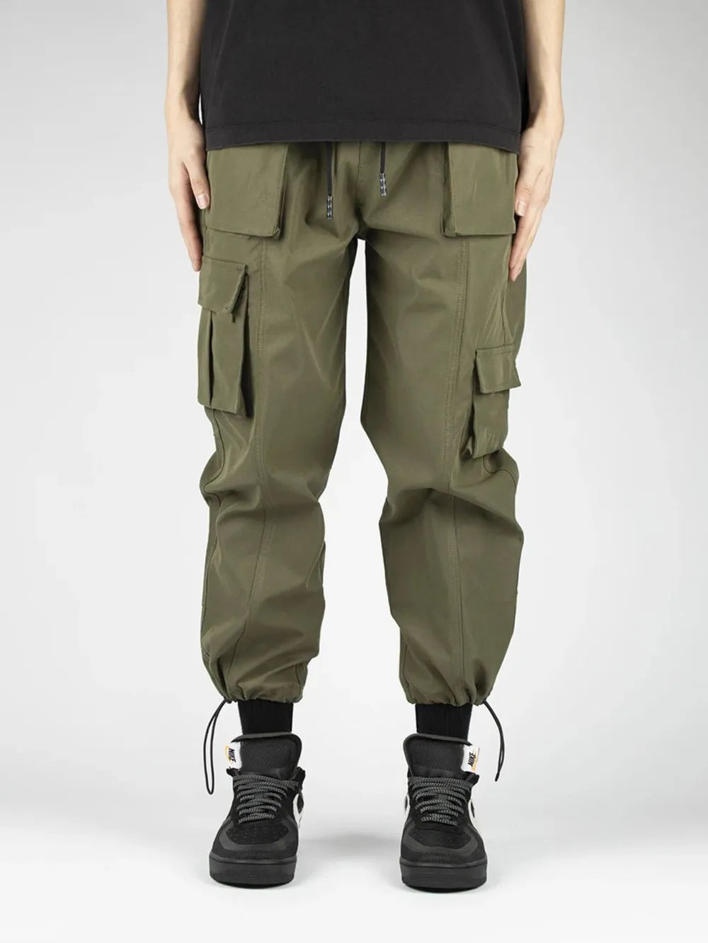 men’s apparel — men's drawstring cargo pants