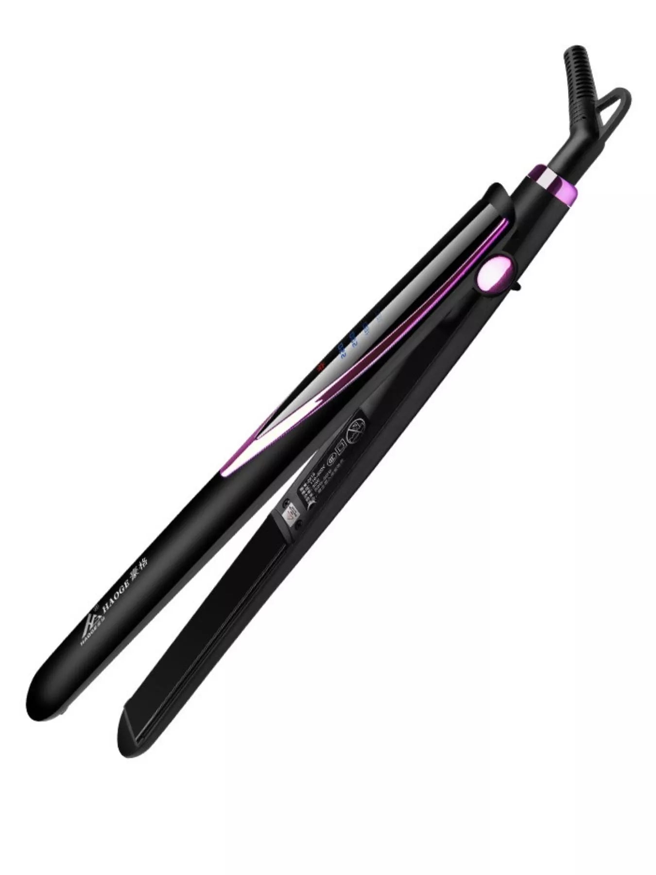 adjustable temperature control hair straightener - styled view