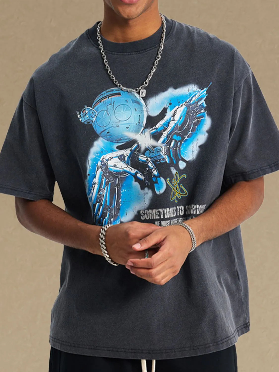 Men's Graphic Round Neck Half Sleeve T-Shirt