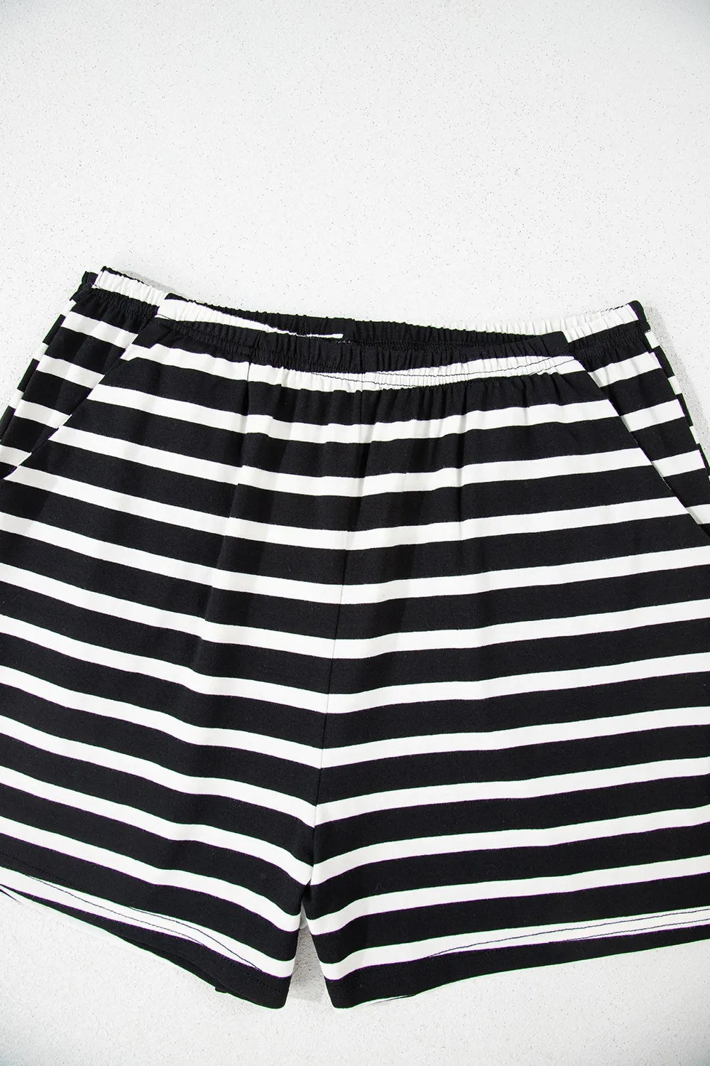 Striped Short Sleeve Top and Shorts Set