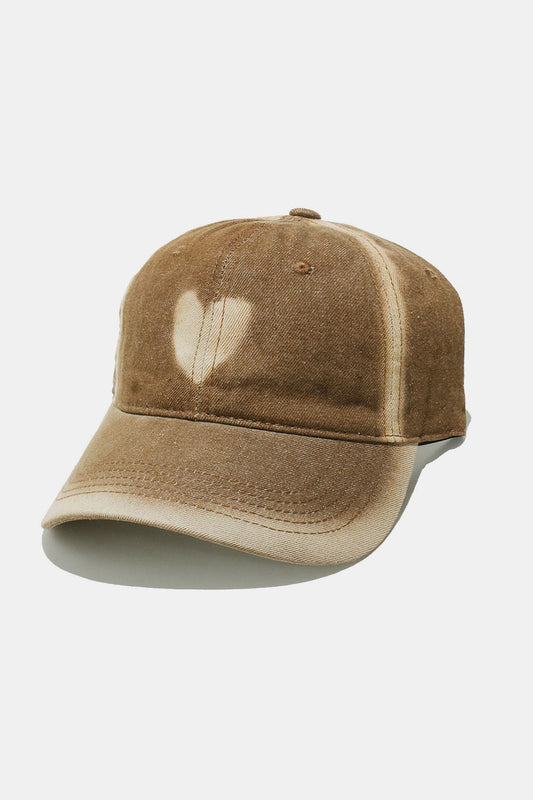 Heart Cotton Baseball Cap Caramel One Size