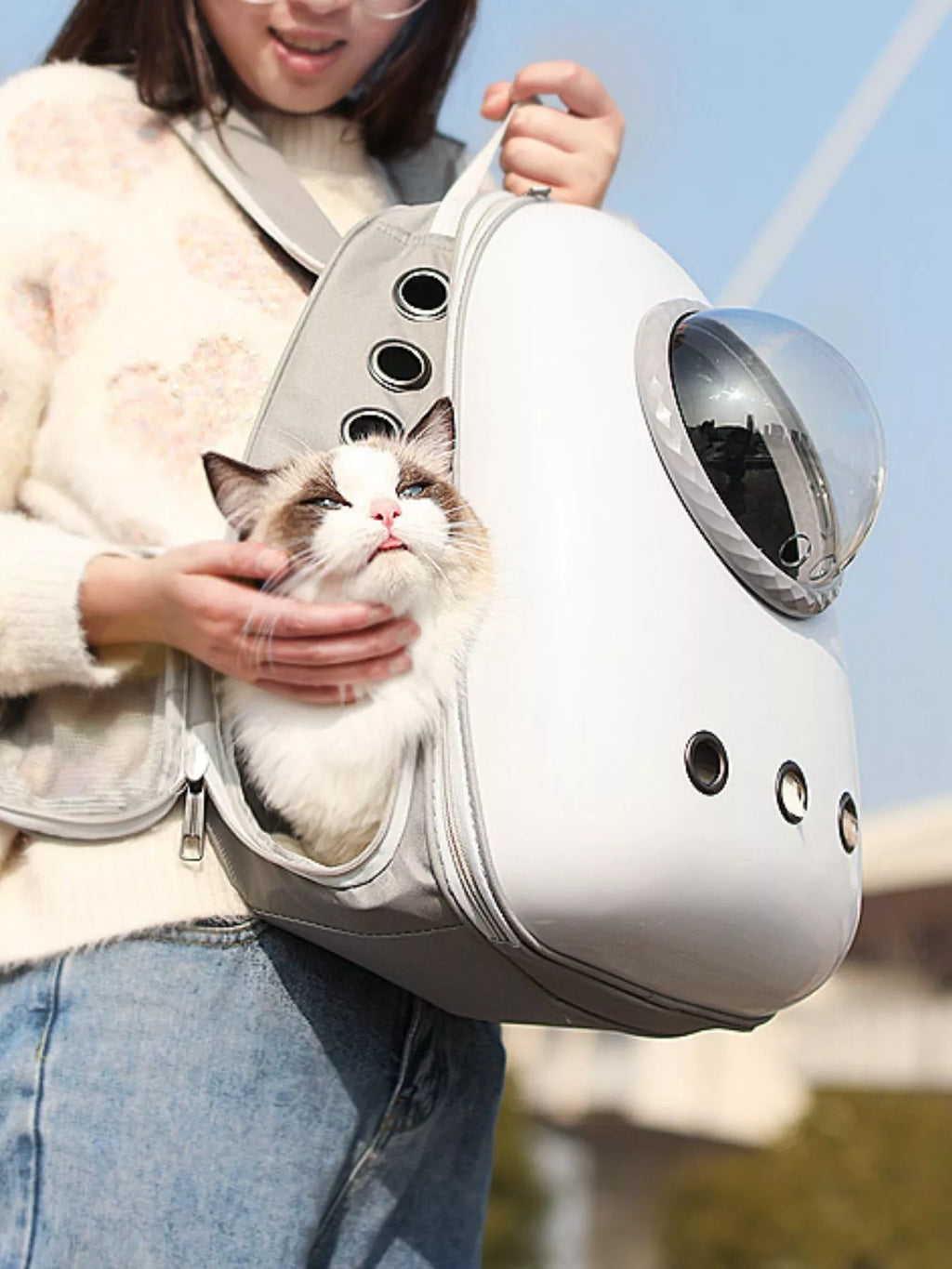 women's space capsule transparent pet carrier backpack - additional image