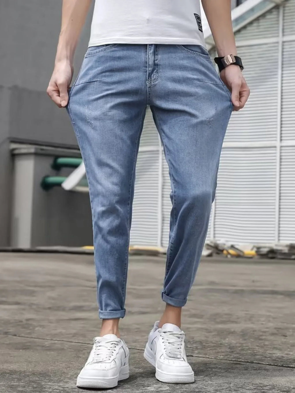 men's men's slim-fit wash jeans - styling option