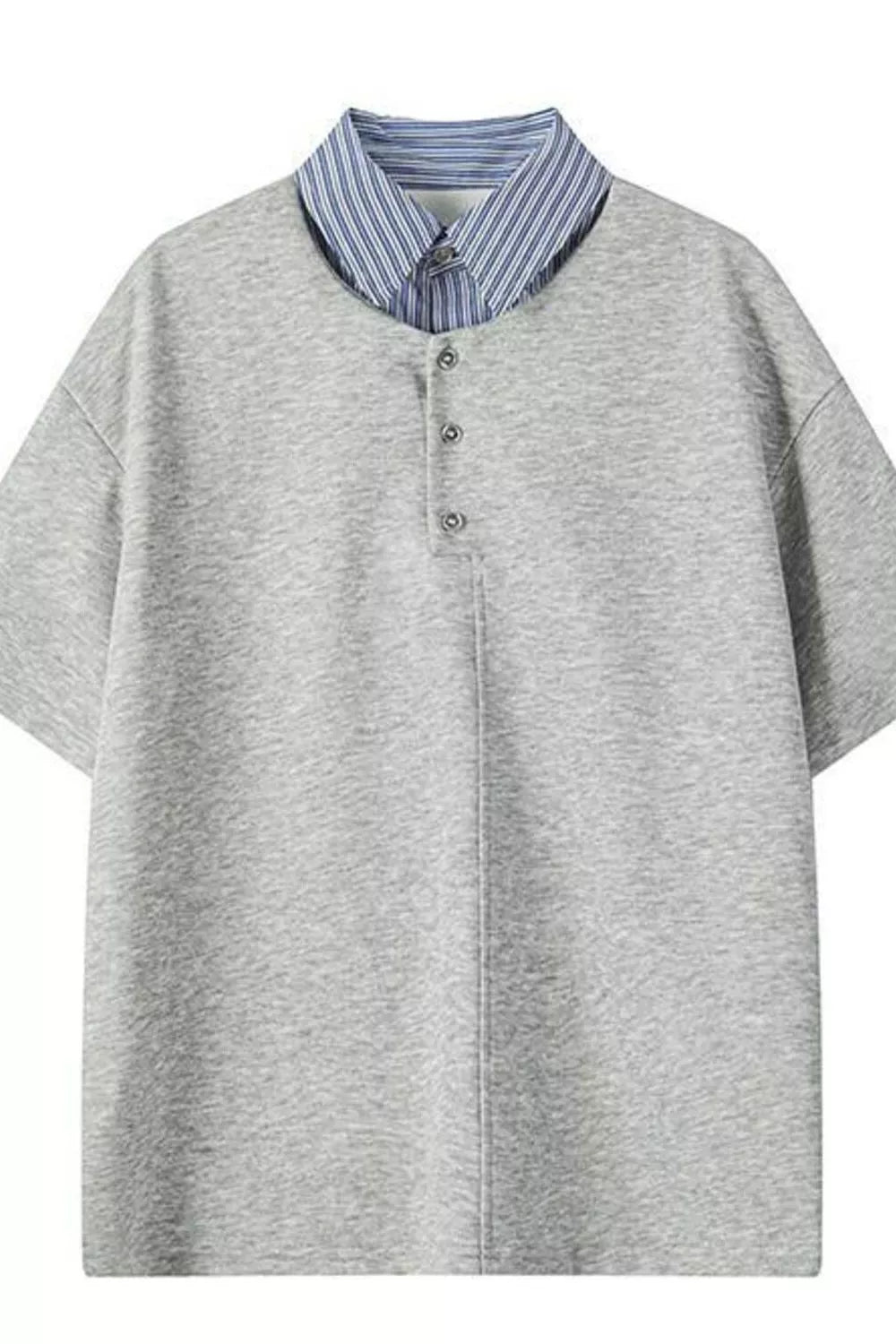 men's men's plus size striped collar relaxed fit polo - alternate angle