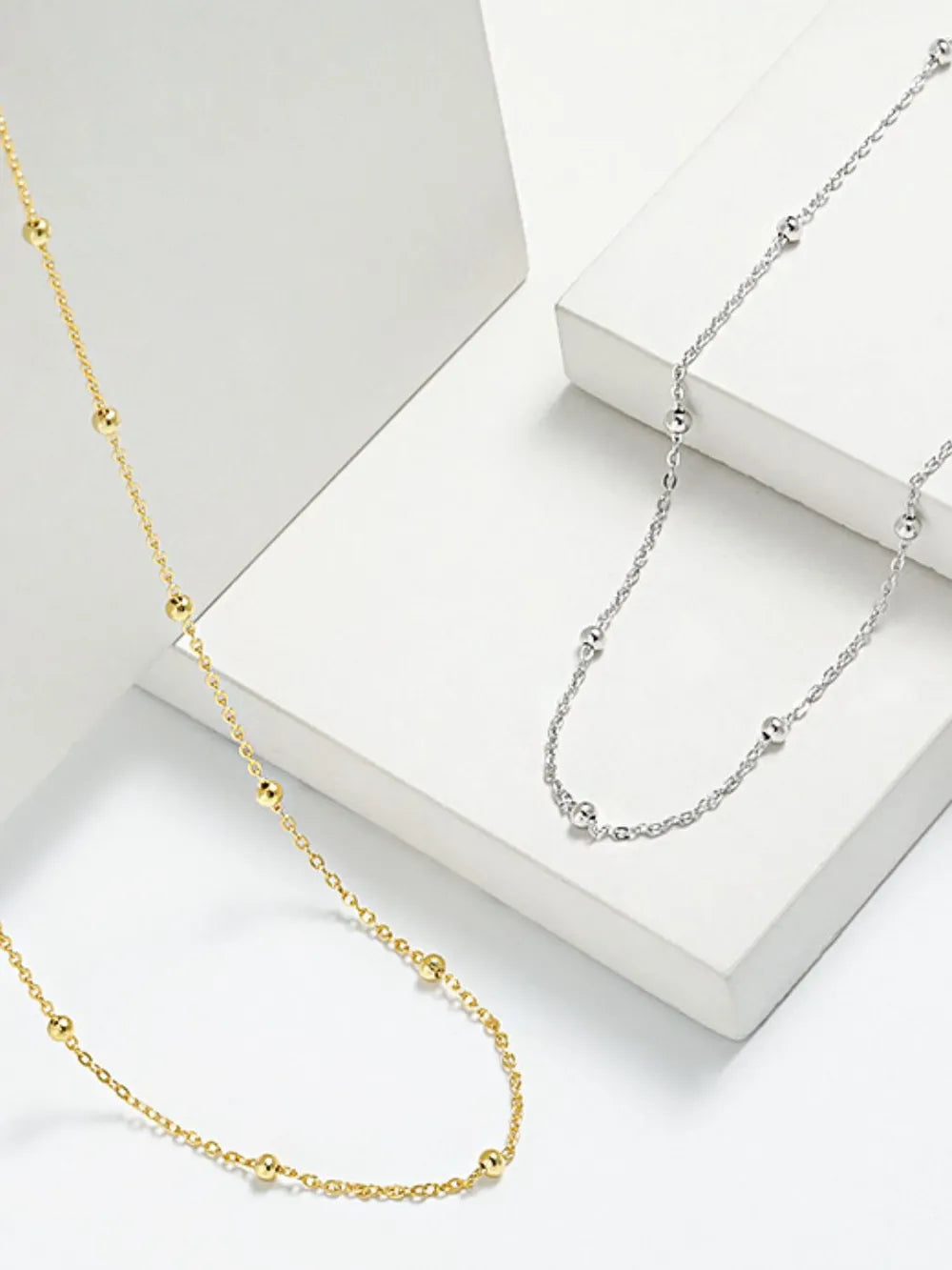 925 sterling silver beaded necklace shown as women’s apparel