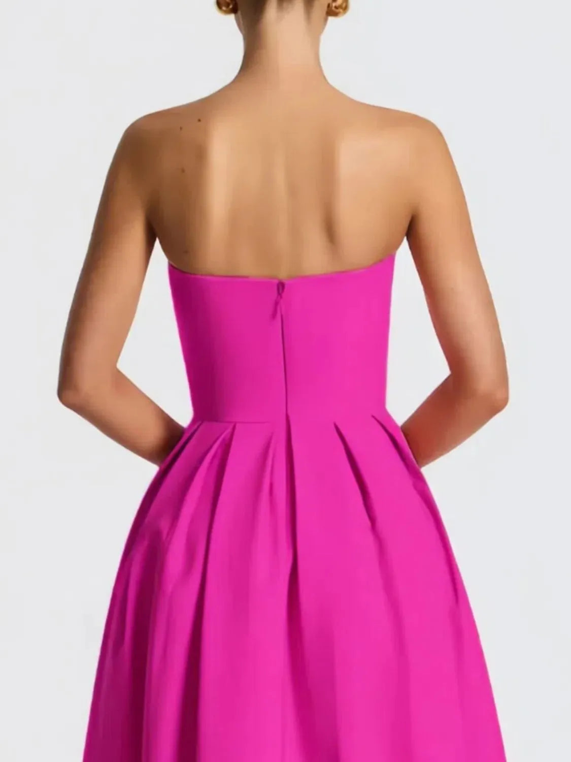 Solid Color Tube Midi Dress – Donjane