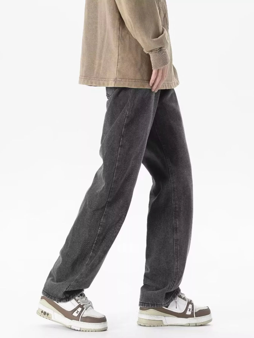 men's full size vintage wash loose fit jeans plus size - styling option