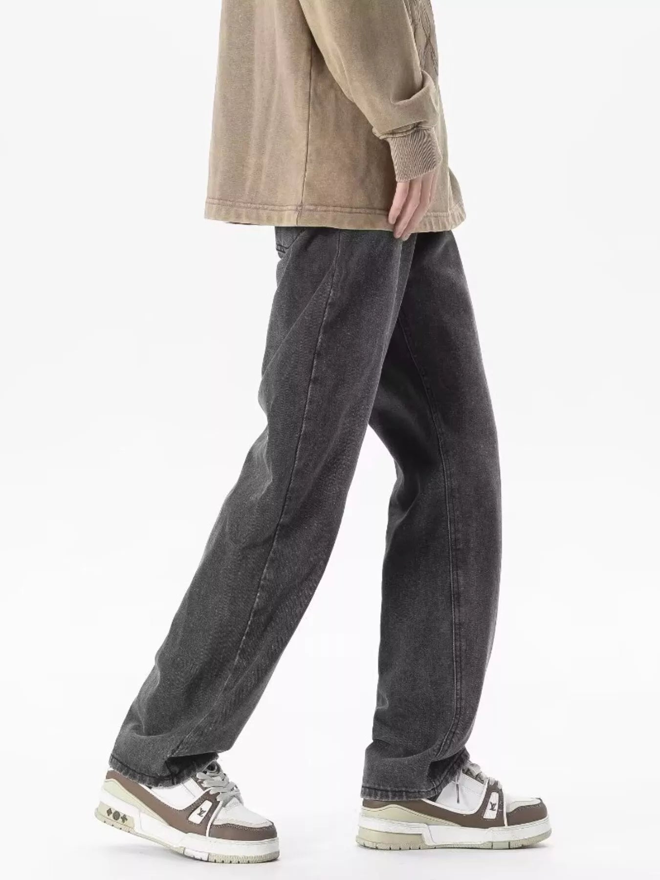 men's full size vintage wash loose fit jeans plus size - styling option