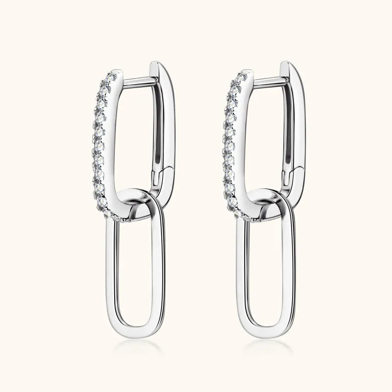 925 Sterling Silver Moissanite Earrings Silver One Size