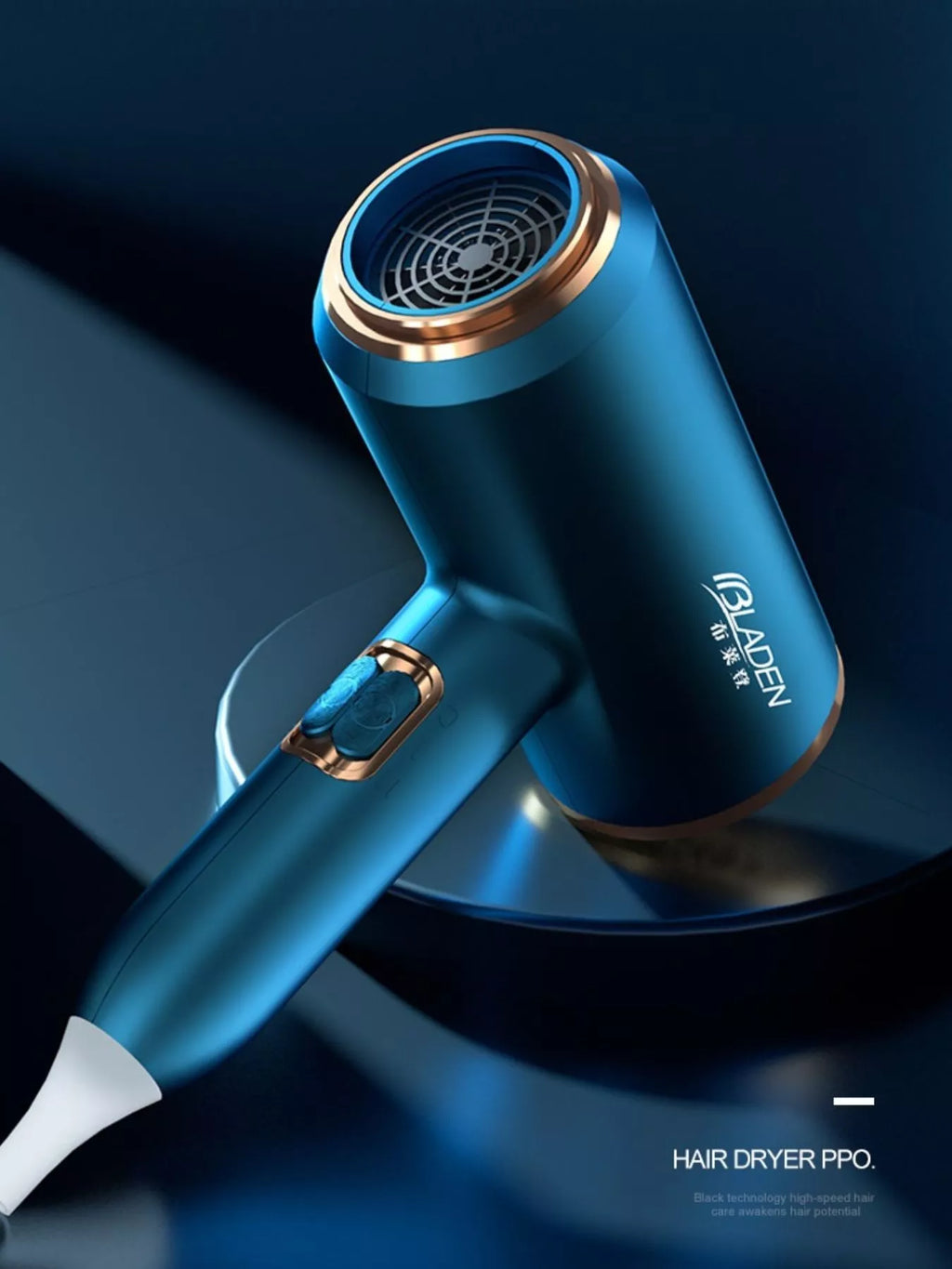 negative ion household hair dryer - styled view