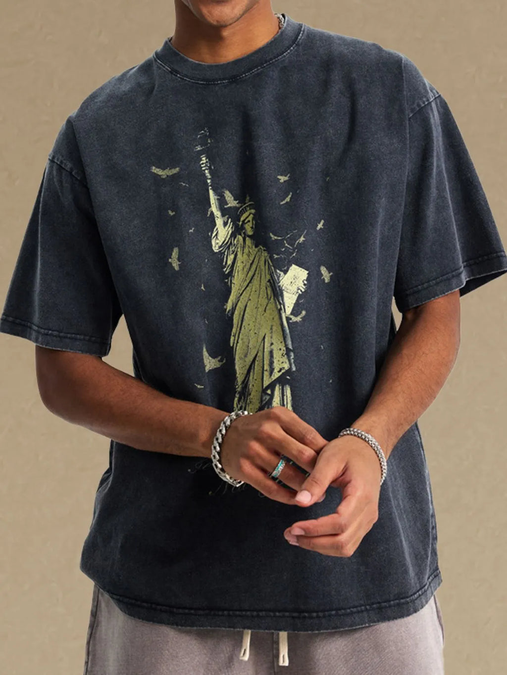 Men's Graphic Round Neck Half Sleeve T-Shirt
