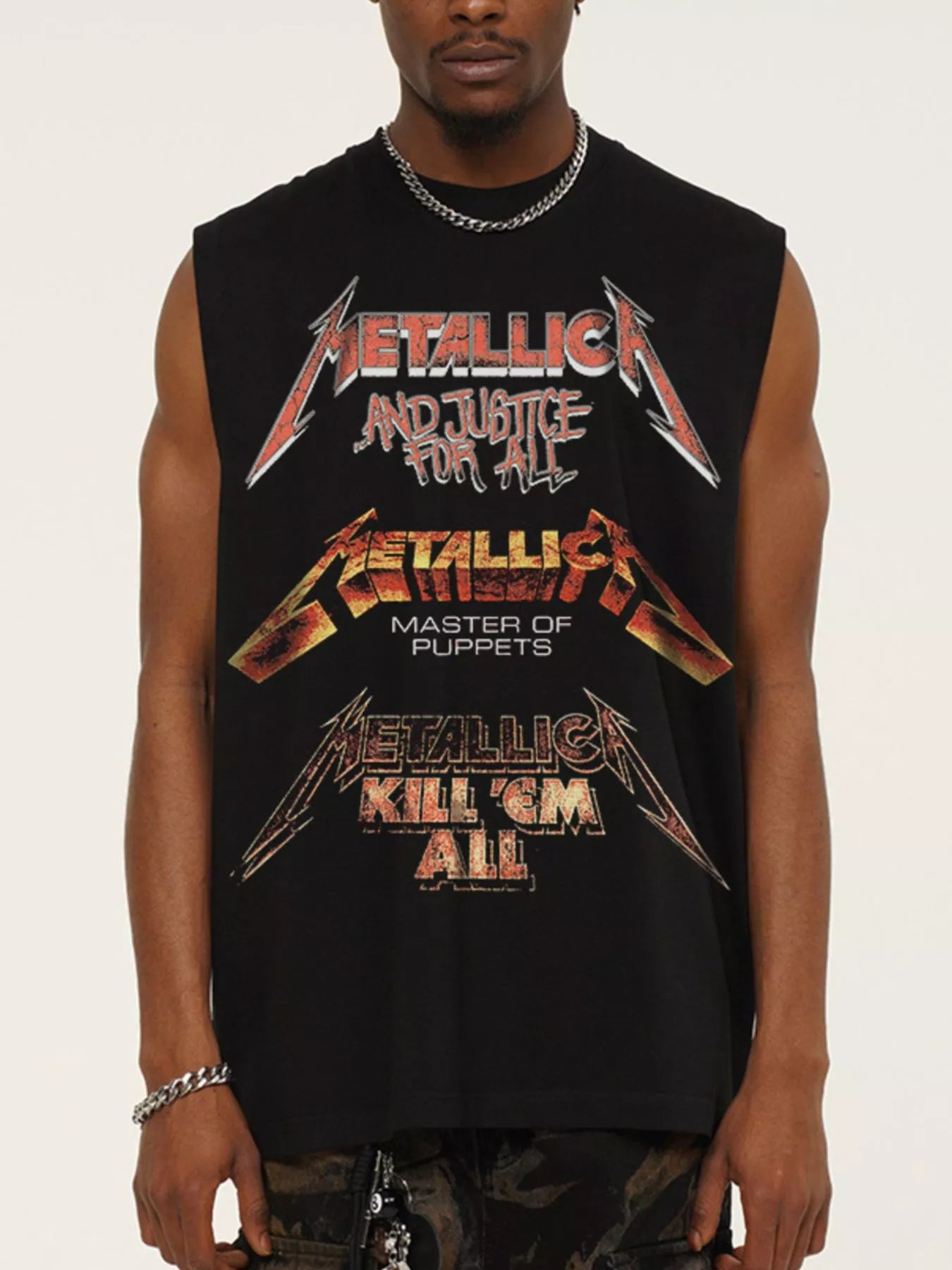 men's men's graphic round neck tank - side view