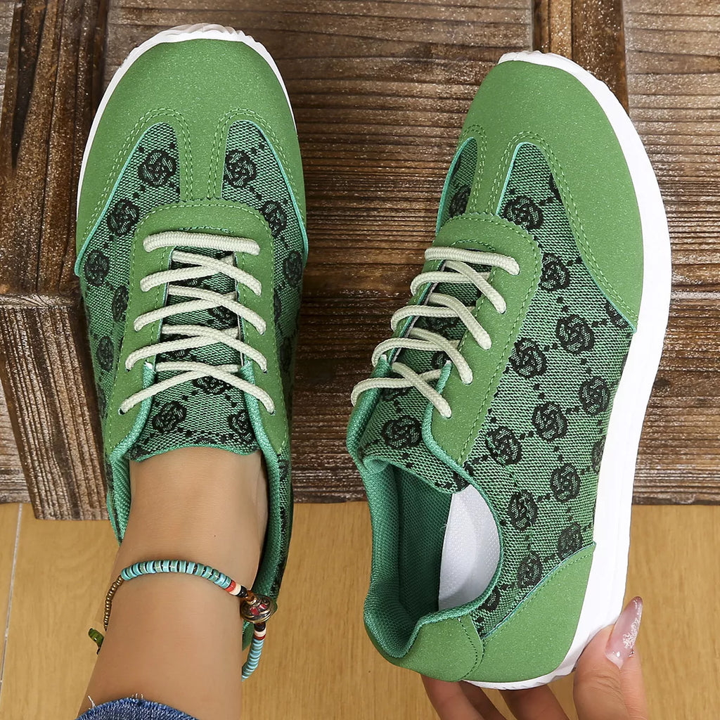 women's floral patterned lace up sneakers - extra view