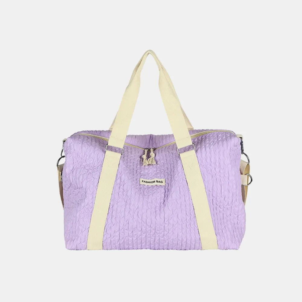 Textured Nylon Travel Bag Pink Purple One Size