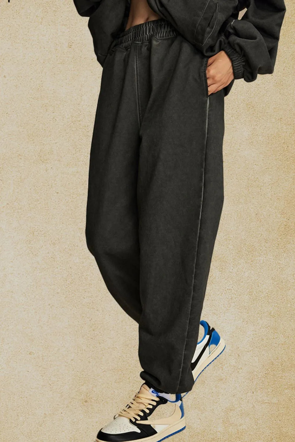 Men's Elastic Waist Joggers Dark Gray