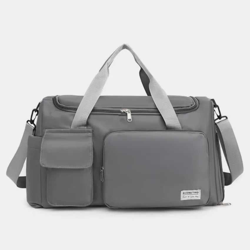 Oxford Cloth Detachable Strap Travel Bag Dark Gray One Size