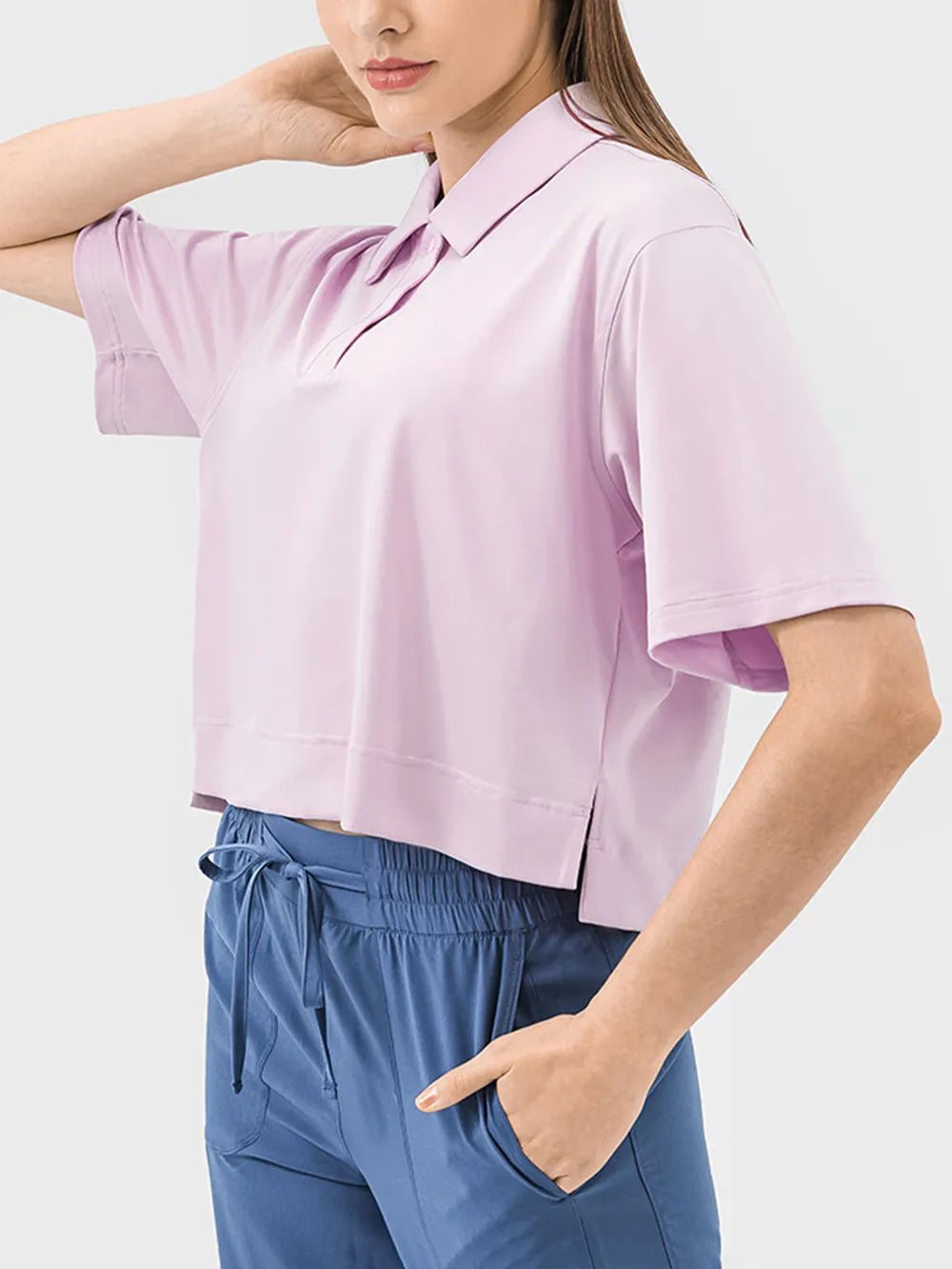 women's millennia half button short sleeve active t-shirt - extra view