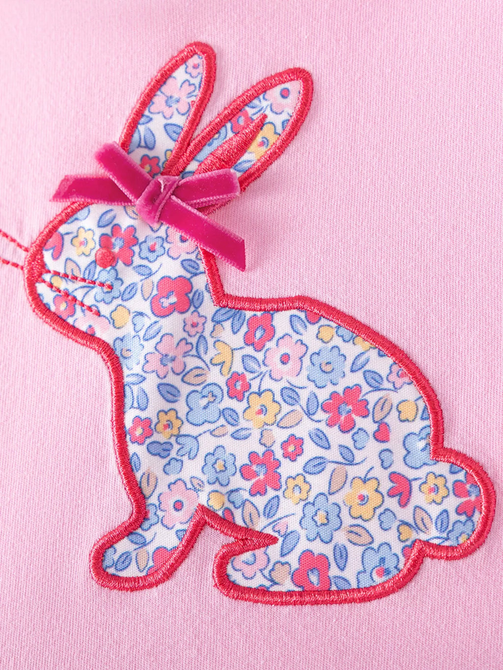 women's children's bunny applique ruffle sleeve dress - product detail