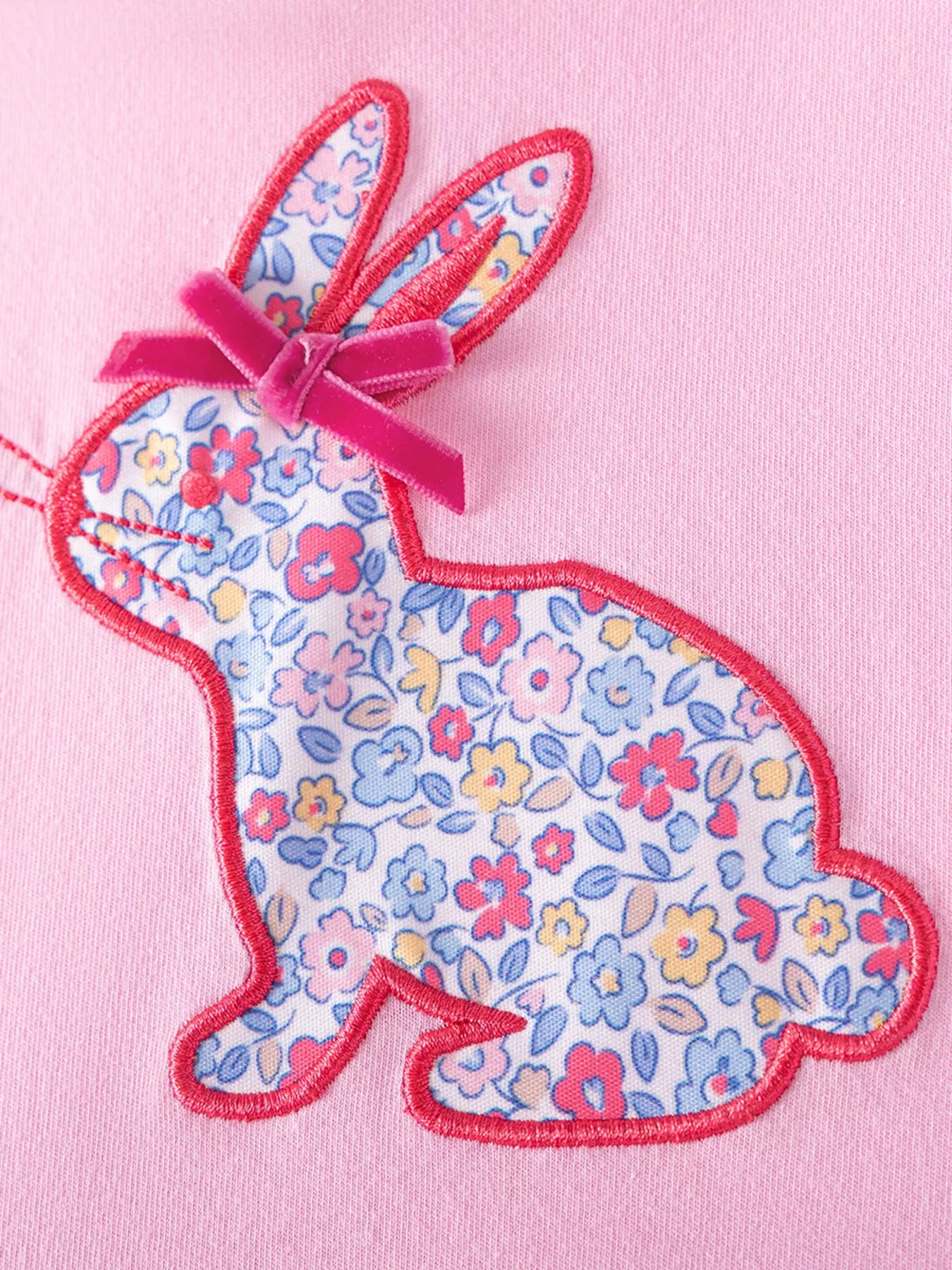 women's children's bunny applique ruffle sleeve dress - product detail