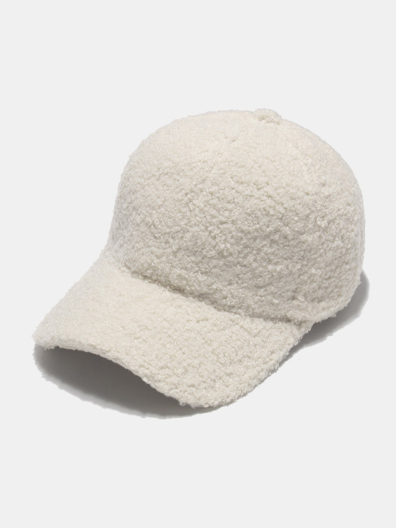 Sherpa Solid Color Baseball Cap Ivory One Size