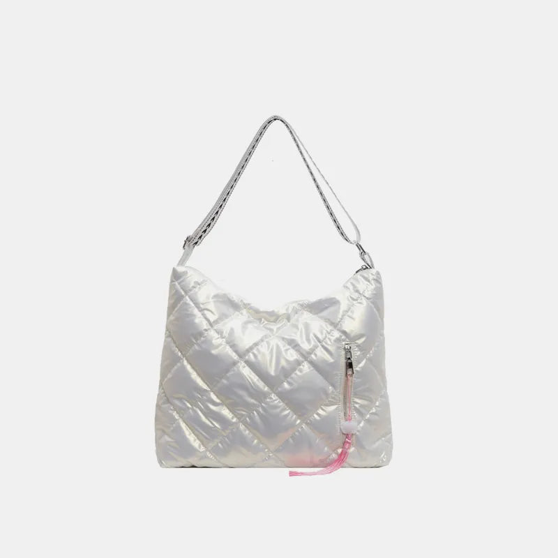 Quilted Nylon Travel Bag White One Size
