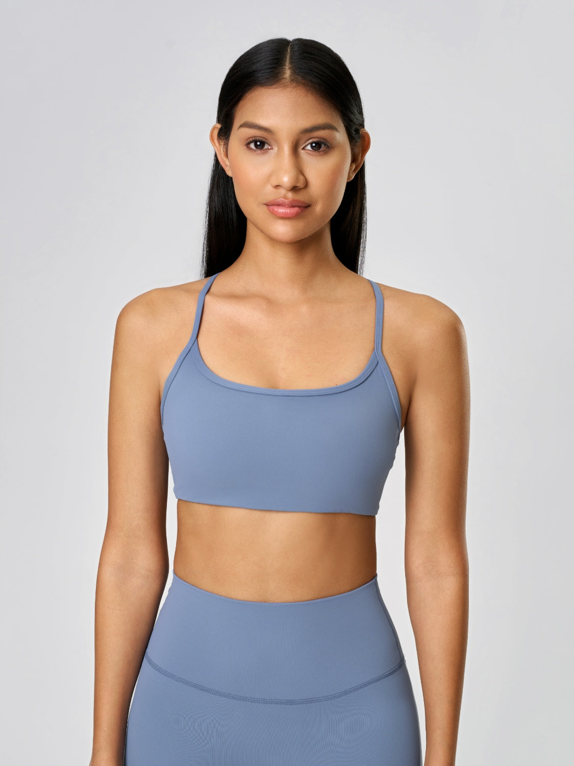 Millennia Crisscross Back Scoop Neck Active Cami with Detachable Chest Pads