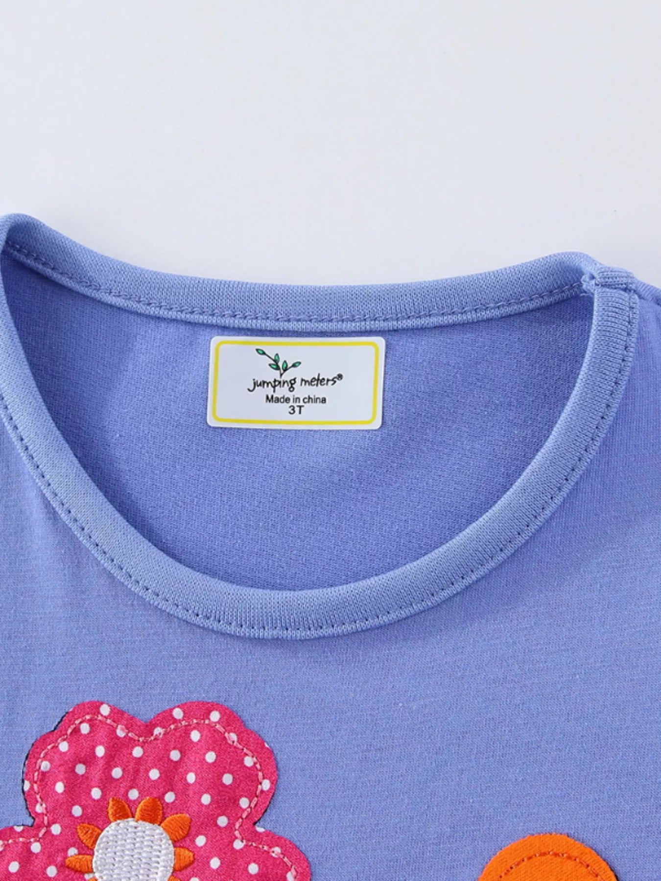 women's children's unicorn floral applique ruffle hem dress - back view