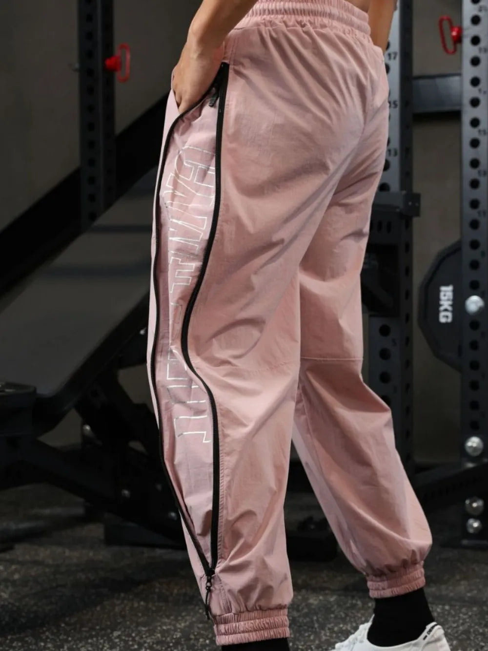 Men's Drawstring Solid Color Joggers Dusty Pink