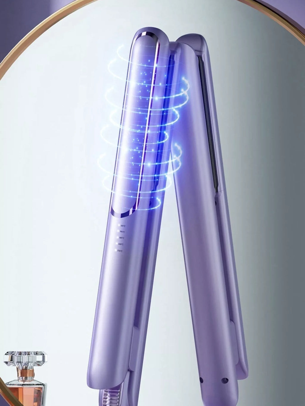 portable rechargeable hair straightener - detail shot