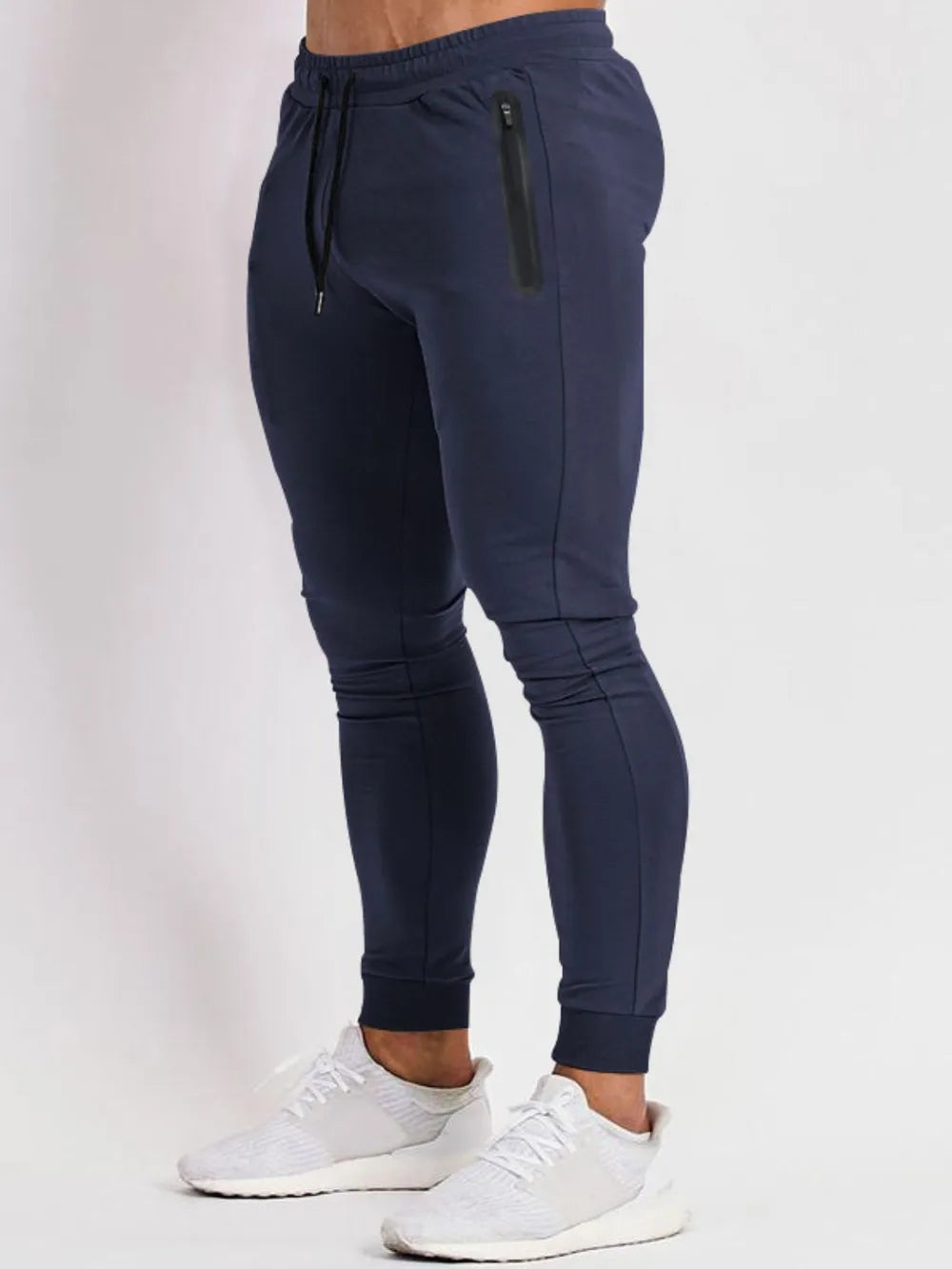 Men's Full Size Drawstring Pants with Pockets Plus Size Navy
