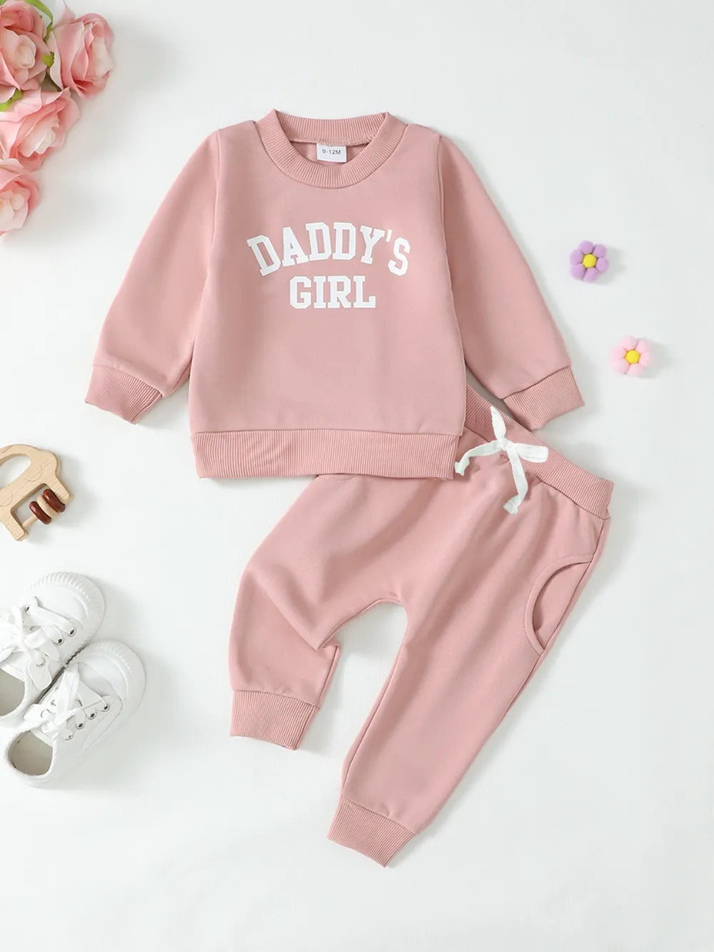 children's letter graphic sweatshirt and pants set — stylish clothing for kids