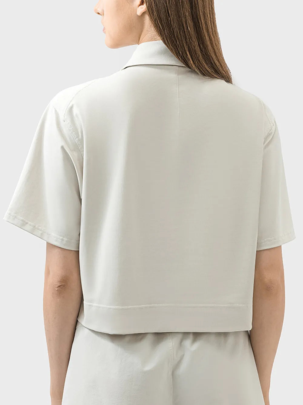 women's millennia half button short sleeve active t-shirt - styling option