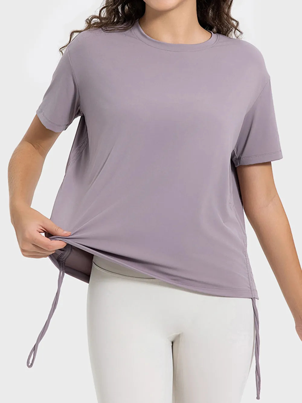 women's millennia drawstring round neck short sleeve active t-shirt - additional image
