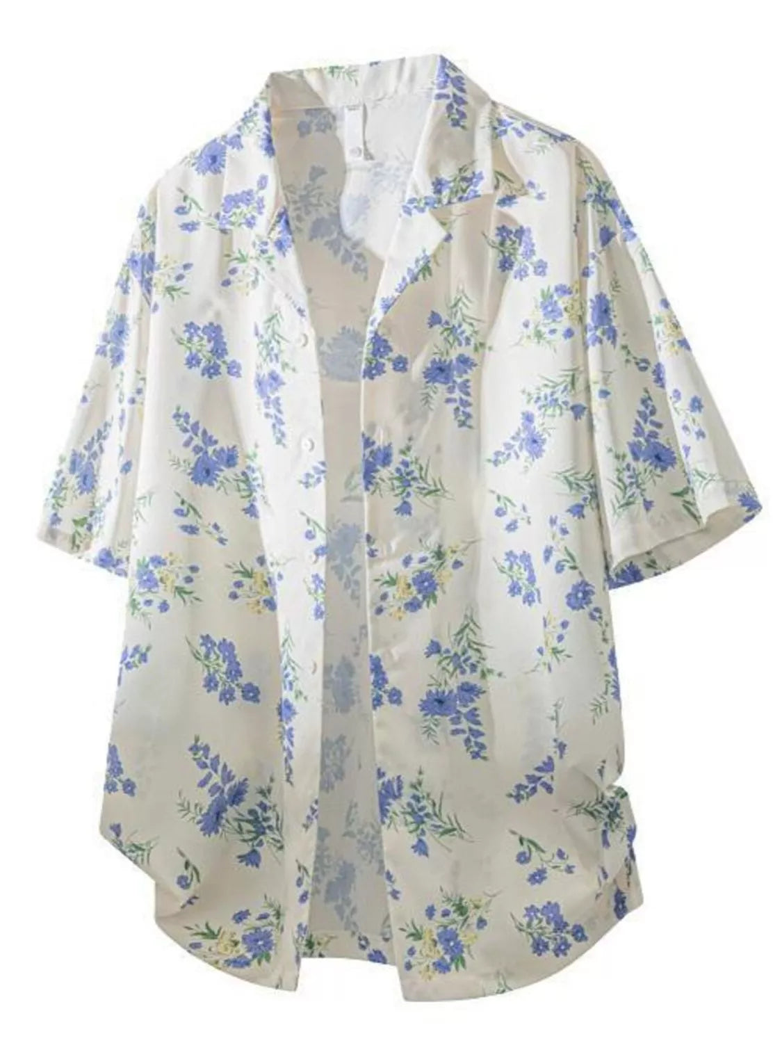 men's men's tropical print short sleeve shirt - styling option