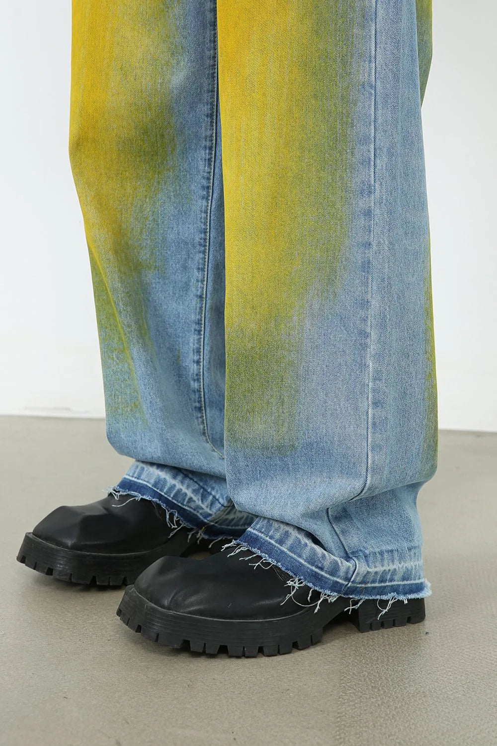Men's Contrast Baggy Jeans
