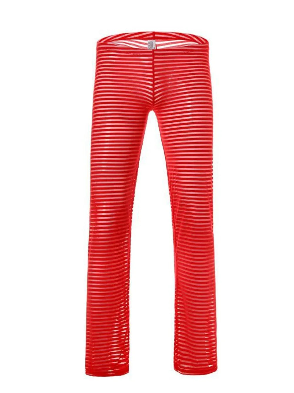Men's Striped Sheer Pants Red