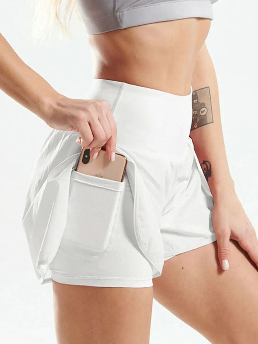 women's pocketed high waist active shorts - main product image