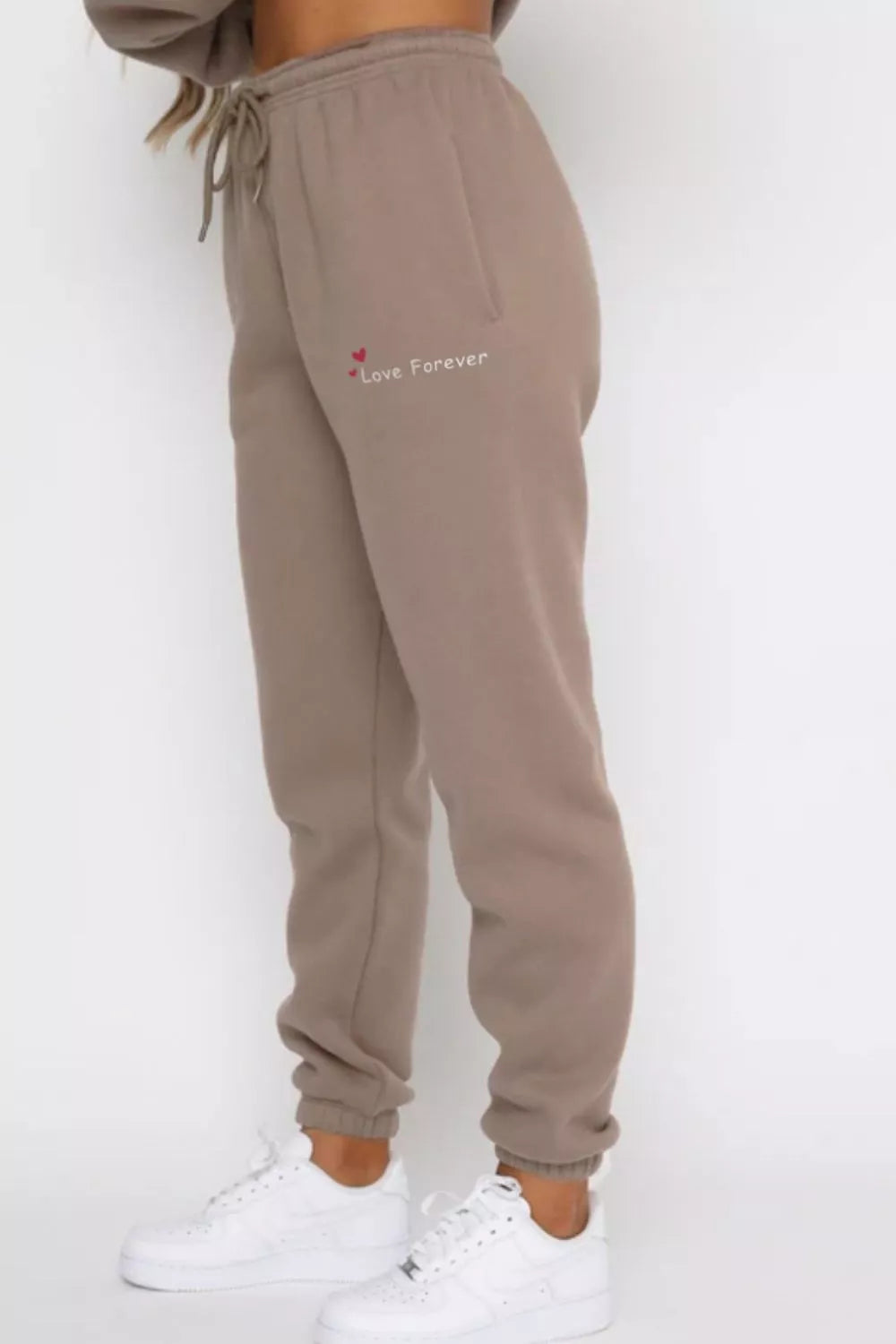 women's round neck sweatshirt and joggers set - styling option